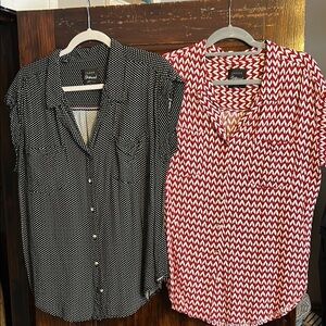 JACHS Girlfriend Short Sleeve Button Down Blouse bundle